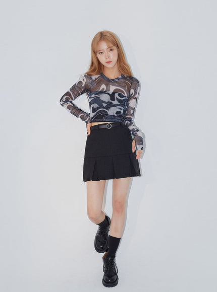 Marble Mesh Top