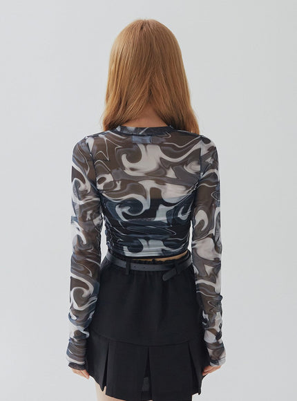 Marble Mesh Top