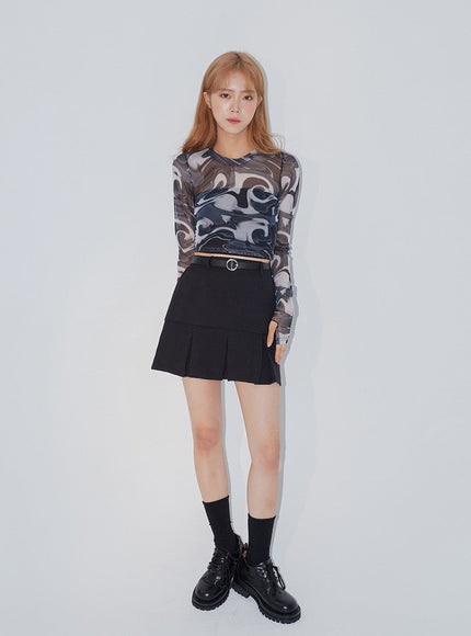Marble Mesh Top