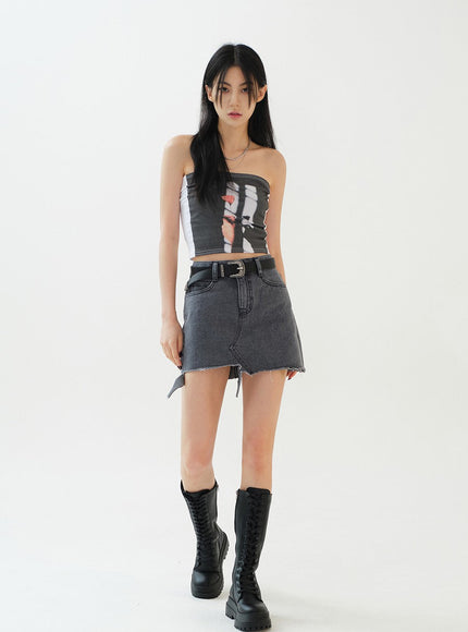 Print Crop Tank Top