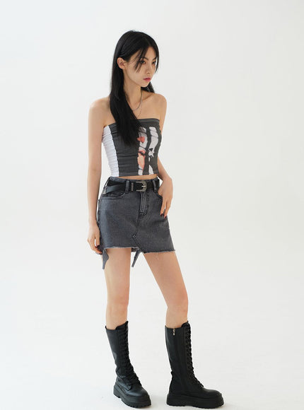 Print Crop Tank Top