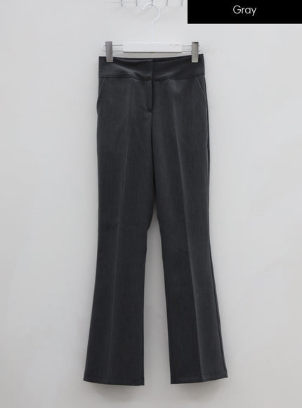 High Waist Boot Cut Slack Pants IU26