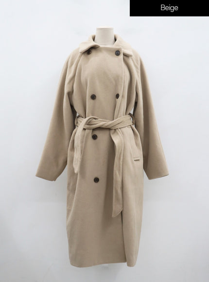 Waist Tie Oversized Button Coat ID23