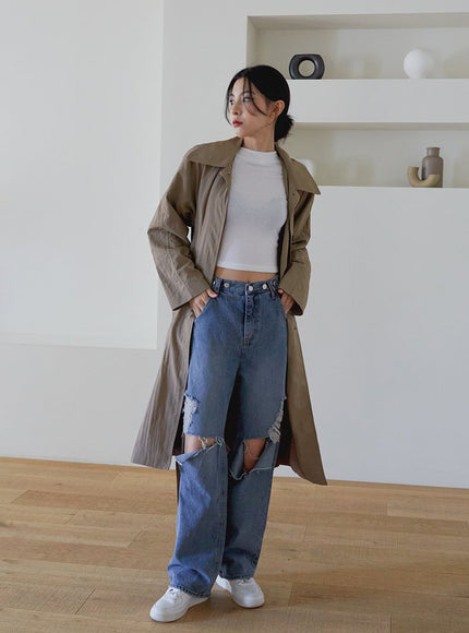 Destroyed Wide Leg Jeans J24