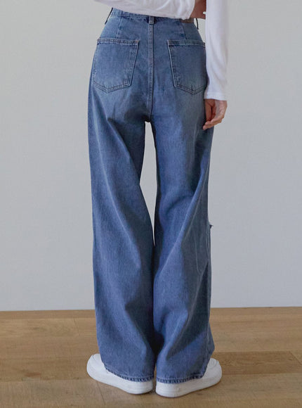 Destroyed Wide Leg Jeans J24