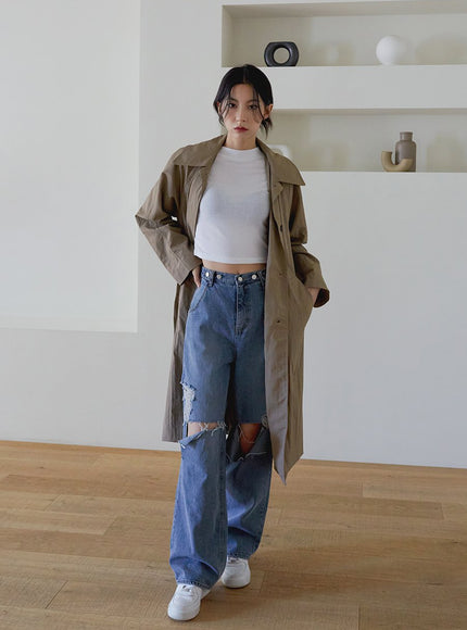 Destroyed Wide Leg Jeans J24