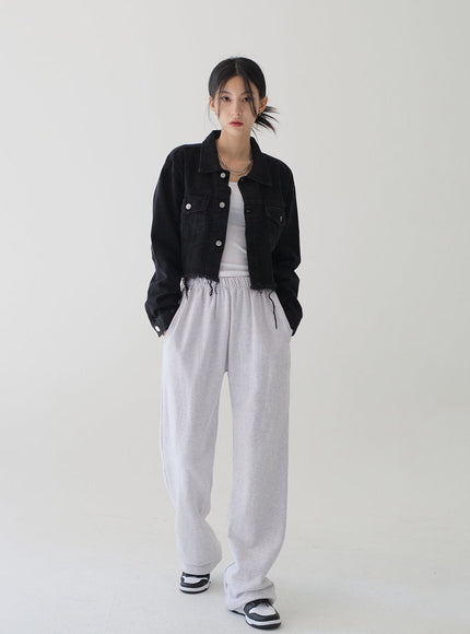 Ripped Hem Cropped Jacket F14