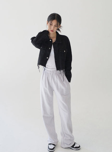 Ripped Hem Cropped Jacket F14
