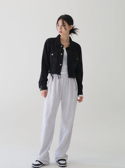 Ripped Hem Cropped Jacket F14
