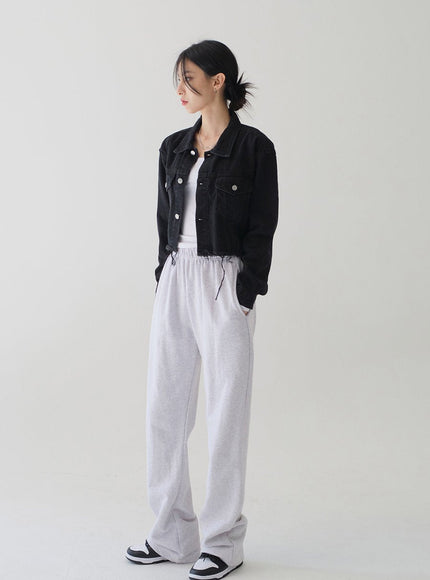 Ripped Hem Cropped Jacket F14