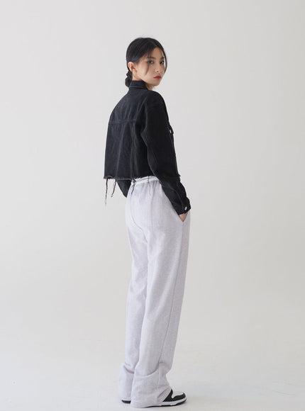 Ripped Hem Cropped Jacket F14