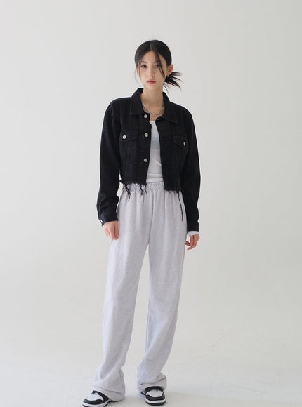 Ripped Hem Cropped Jacket F14