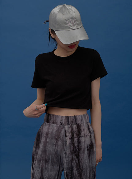 Short Sleeve Crop T Shirt F22