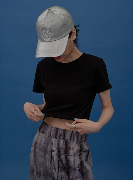 Short Sleeve Crop T Shirt F22