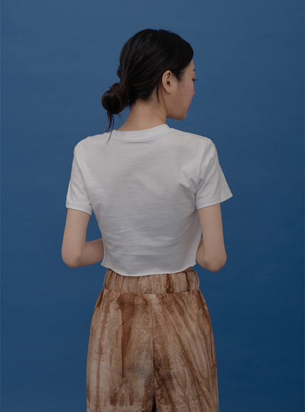 Short Sleeve Crop T Shirt F22