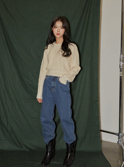 Cropped Cable Knit F6