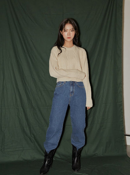 Cropped Cable Knit F6