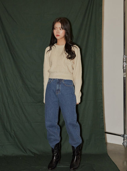 Cropped Cable Knit F6