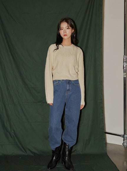 Cropped Cable Knit F6