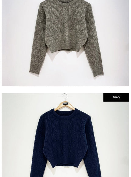 Cropped Cable Knit F6
