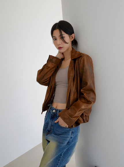 Faux Leather Jacket J23