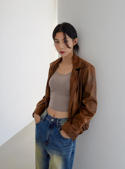 Faux Leather Jacket J23