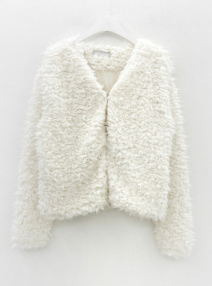 Fuzzy Wrap Tie Cardigan