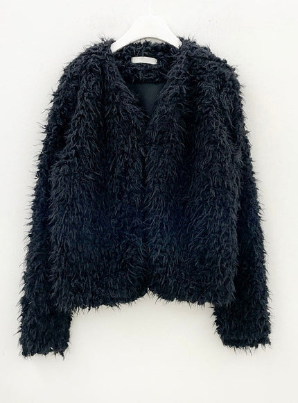Fuzzy Wrap Tie Cardigan