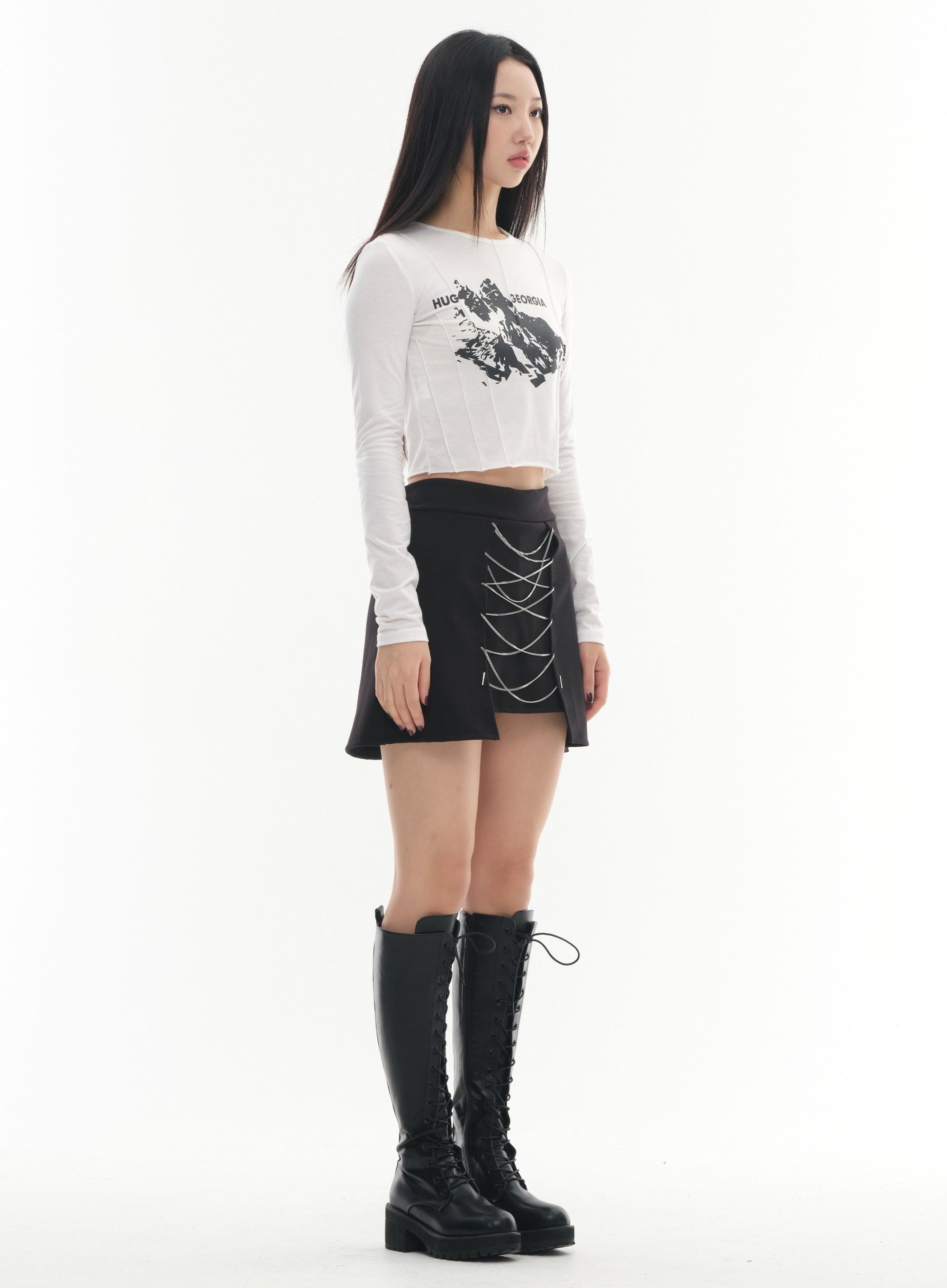 Cross Chain Mini Skirt #Lewkin Original #1126K152