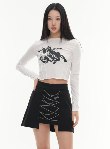 Cross Chain Mini Skirt #Lewkin Original #1126K152