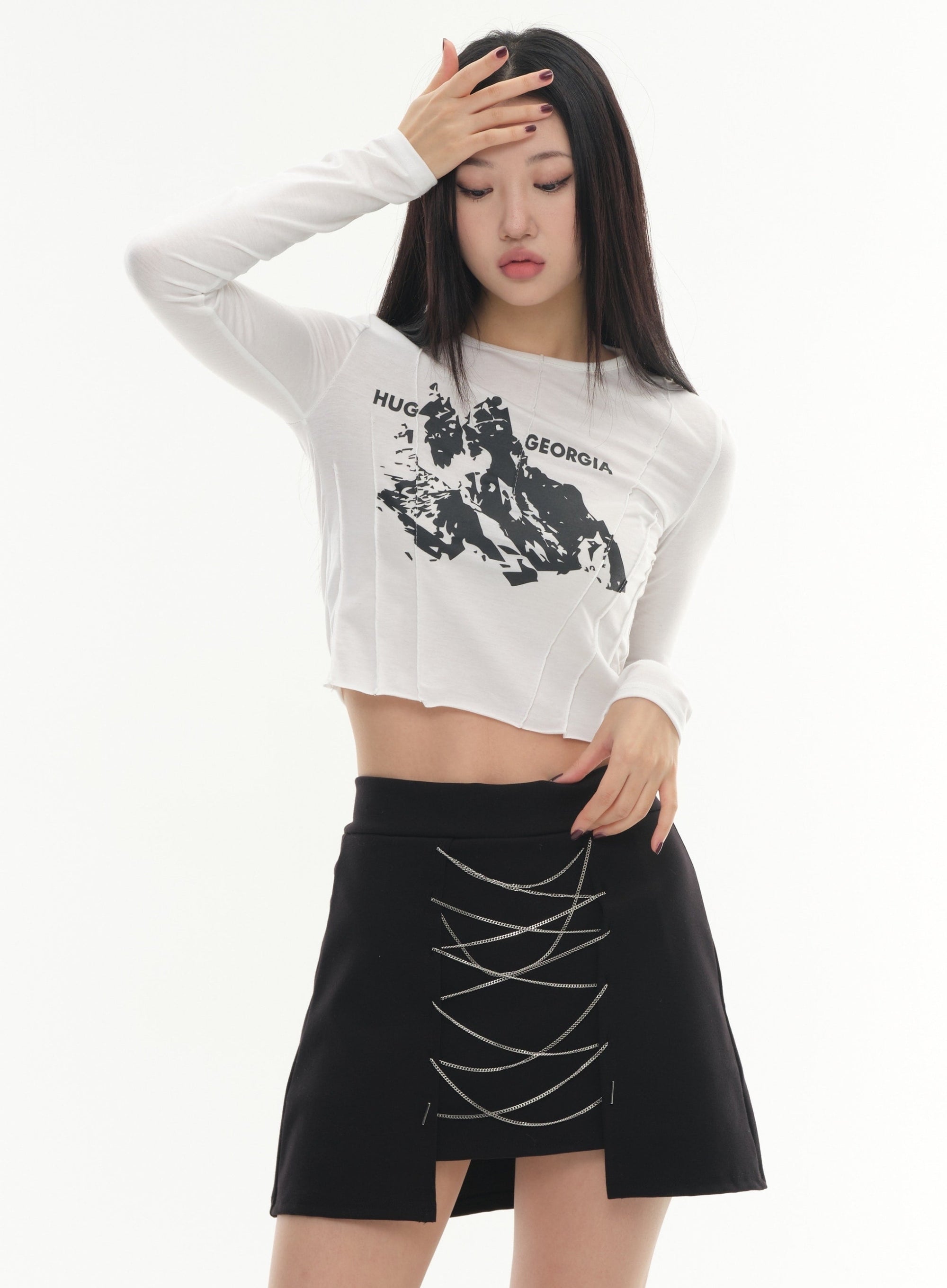 Cross Chain Mini Skirt #Lewkin Original #1126K152