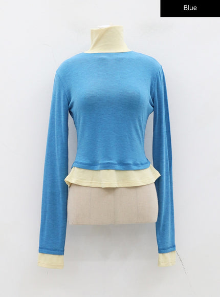 Layered Two Color Turtleneck CD26