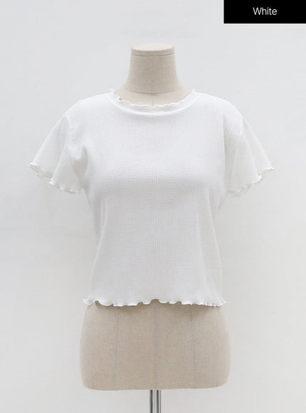 Frill Wrinkle Cropped T-Shirt OG05