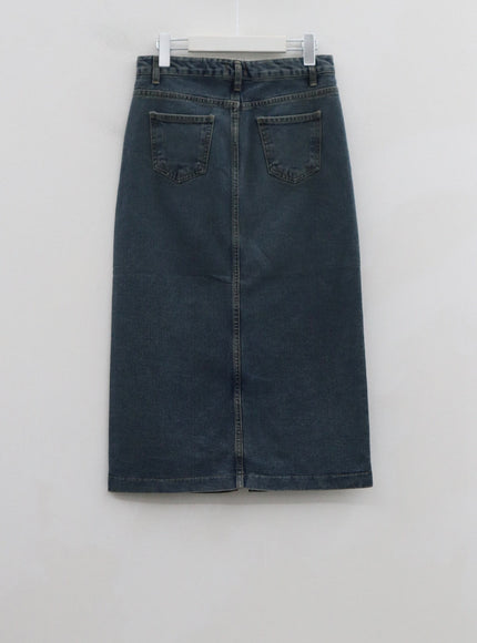 Washing Denim Long Skirt CS19