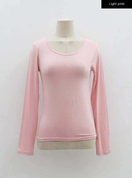 Basic Round Neck Long Sleeve T-Shirt BO07