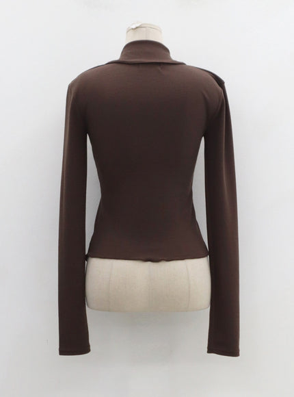 Front Tie Cardigan And Wavy Mini Skirt Set CN24