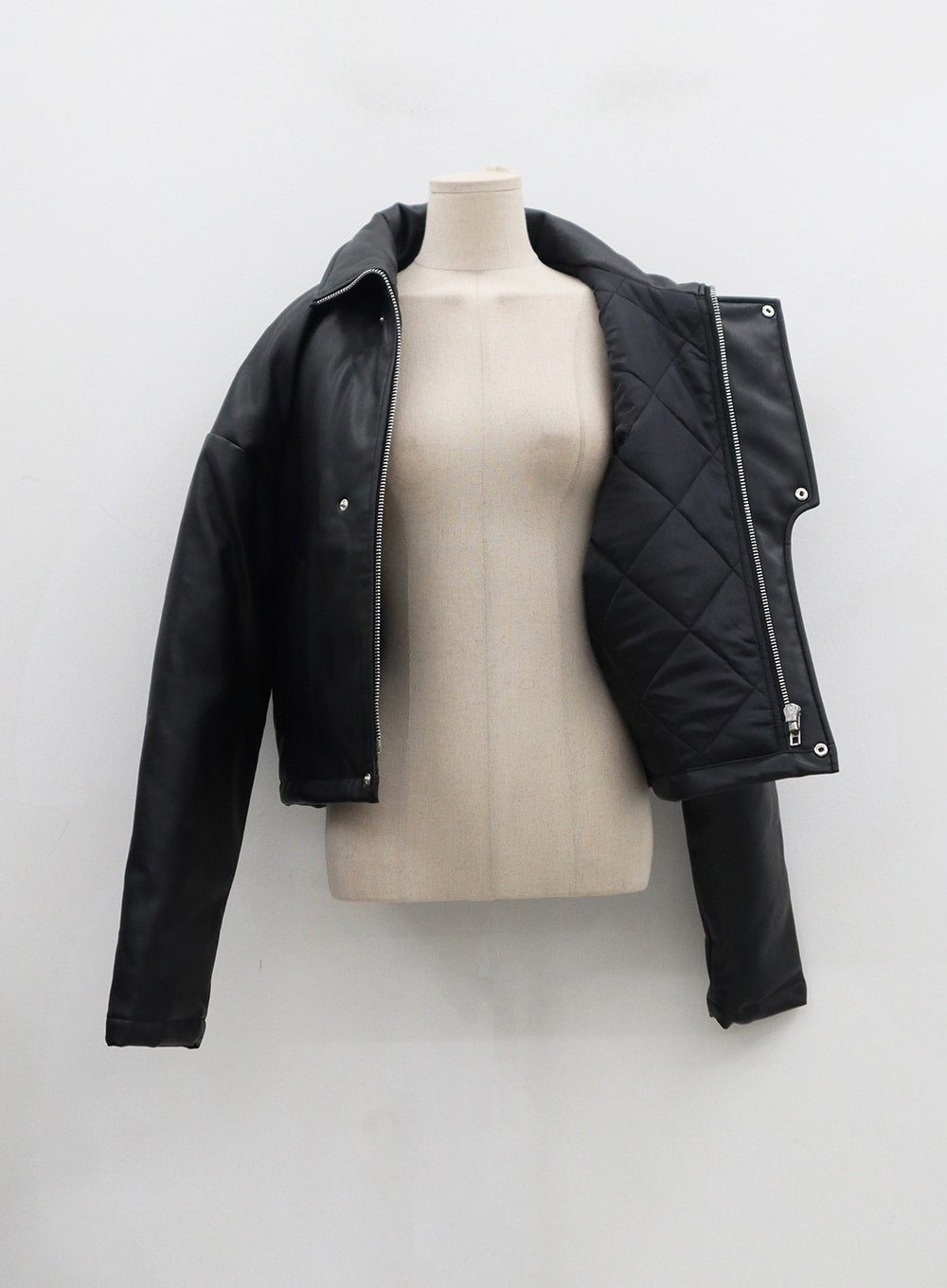 Faux Leather Puffer Jacket CN28