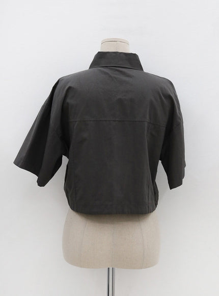 Drawstring Cropped Shirt UU1407