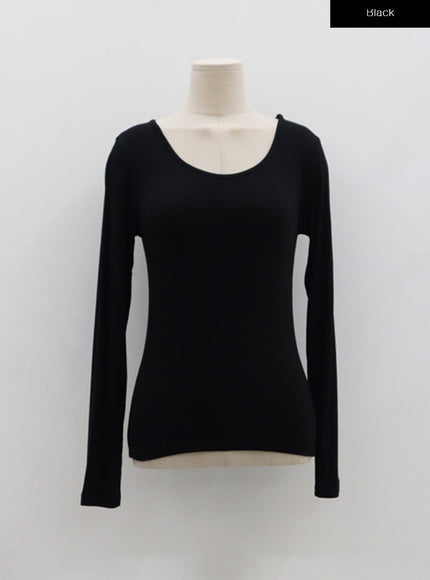 Basic Round Neck Long Sleeve T-Shirt BO07