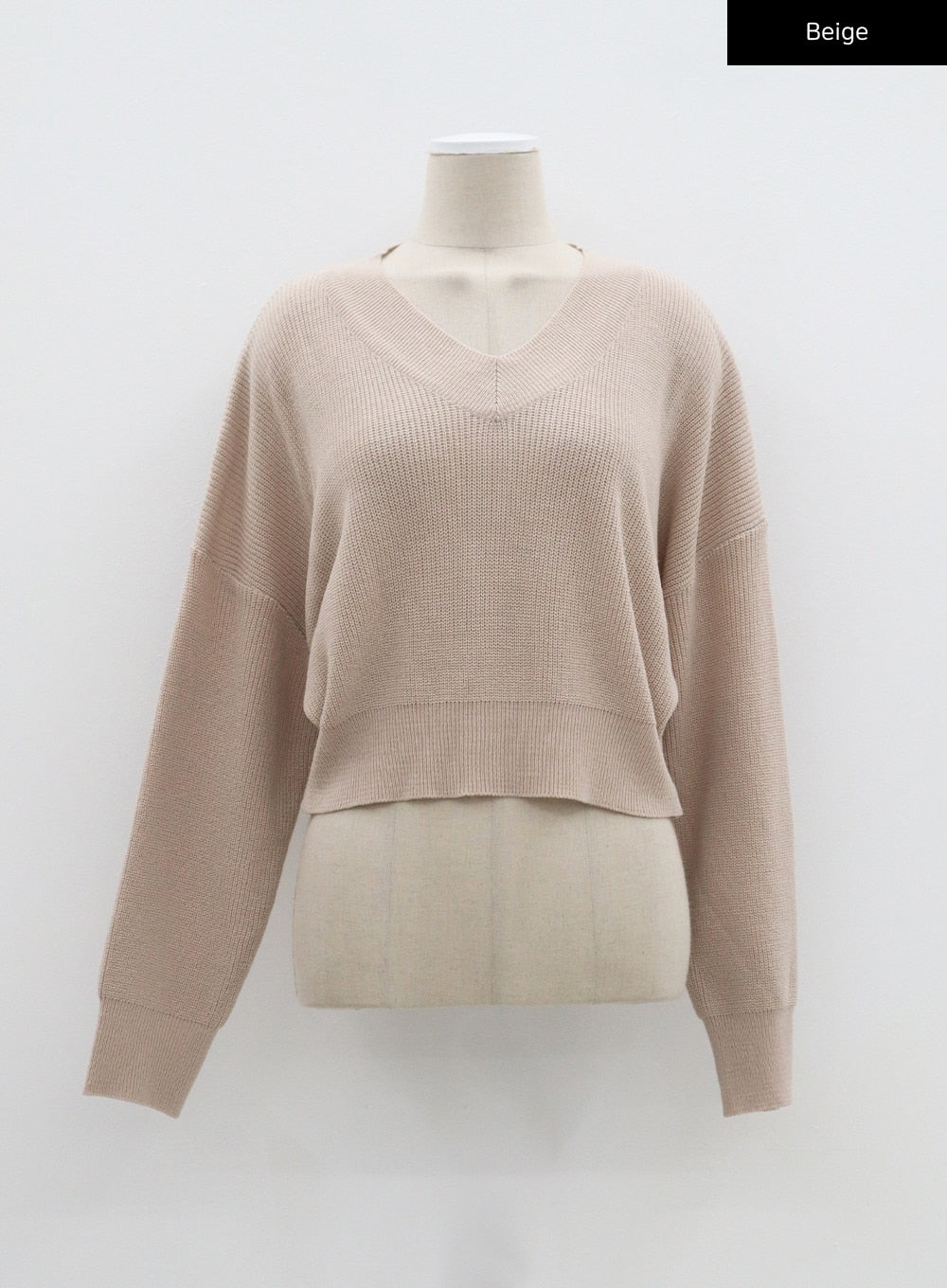 Cropped V-Neck Sweater BM313