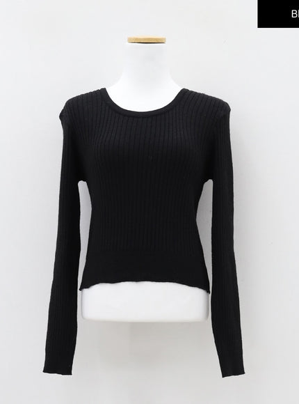 Ribbed Cropped Knit Top CM17