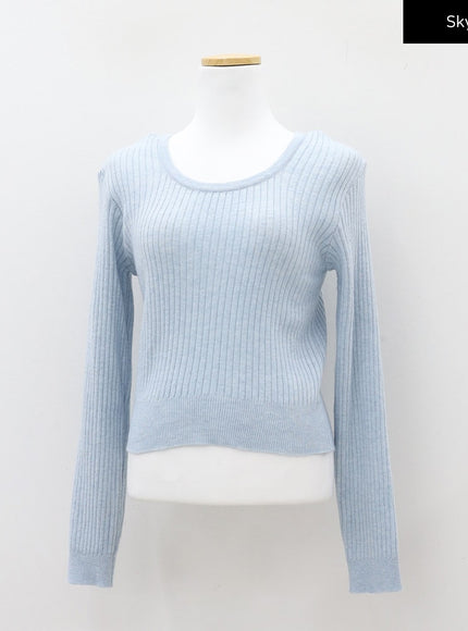 Ribbed Cropped Knit Top CM17