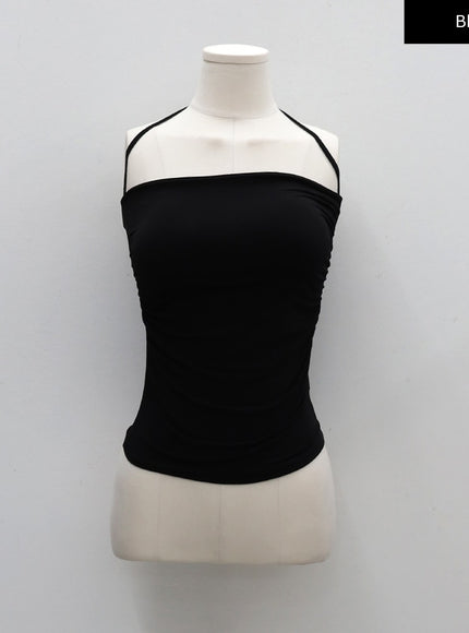 Halterneck Shirred Top with Padding CM9