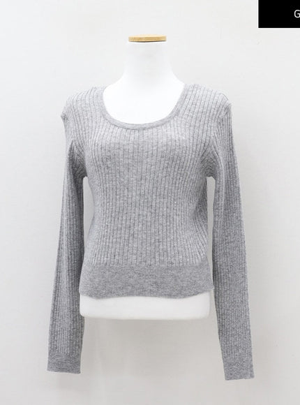 Ribbed Cropped Knit Top CM17