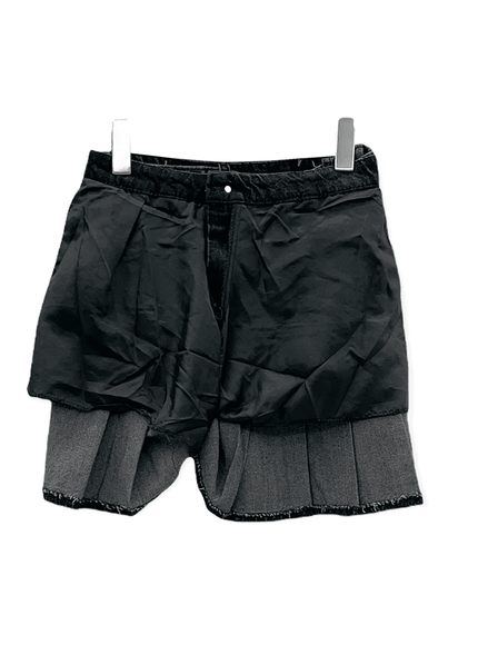 Denim Pleated Mini Skirt