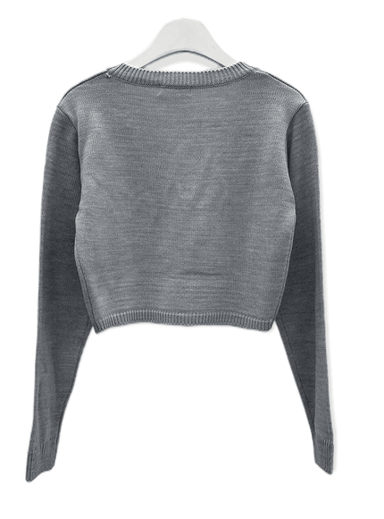 Cropped V Neck Knit C1901