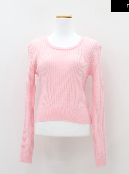 Ribbed Cropped Knit Top CM17